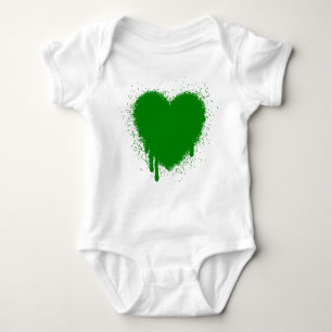 Grunge Heart - Green Baby Bodysuit
