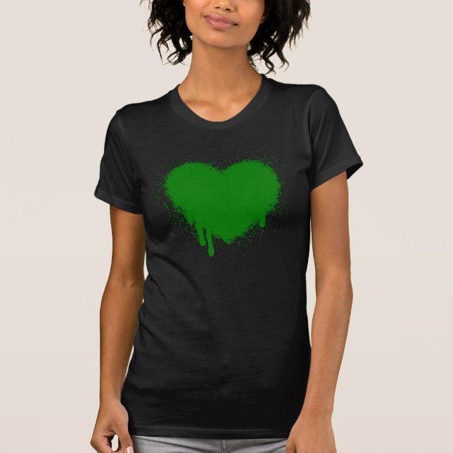 Grunge Heart - Green T-Shirt (Front)