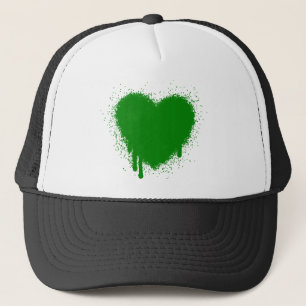 Grunge Heart - Green Trucker Hat