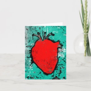 grunge heart holiday card