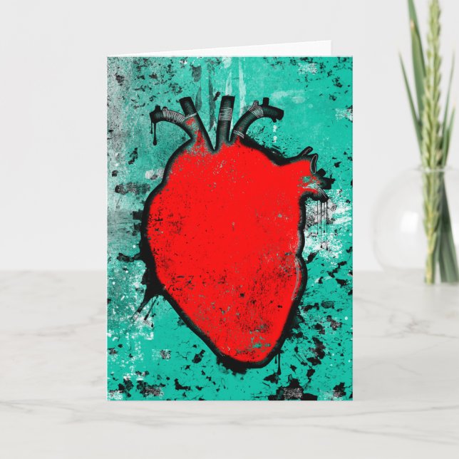 grunge heart holiday card (Front)