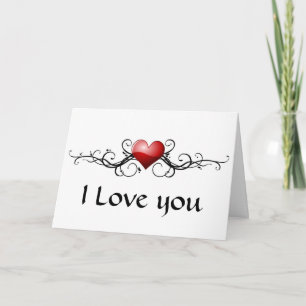 Grunge heart I Love you - Customise Card