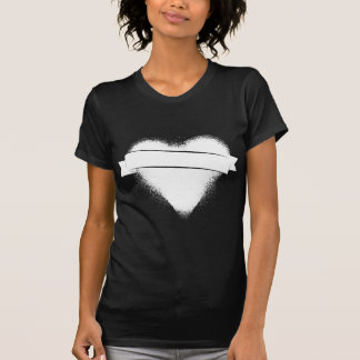 Grunge Heart in White T-Shirt