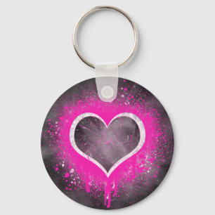 Grunge Heart Key Ring