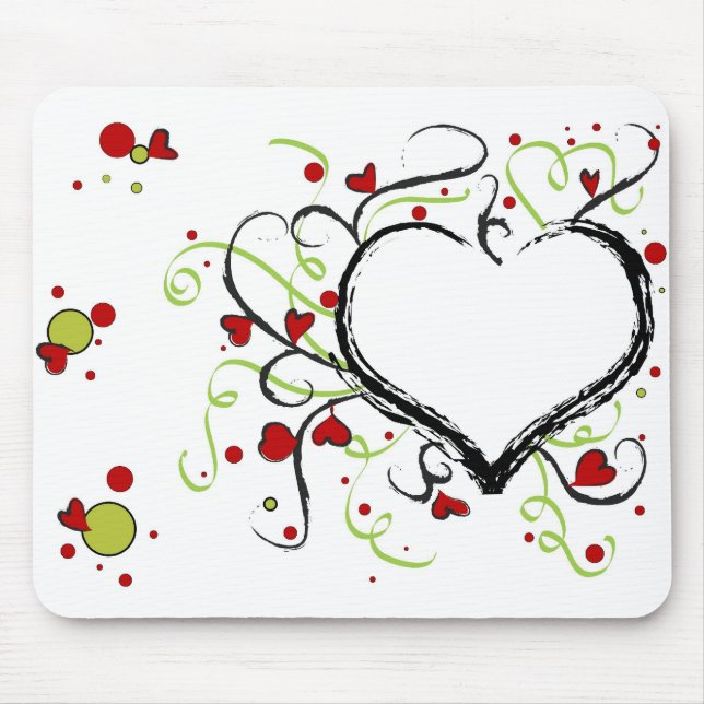 Grunge heart mouse pad (Front)