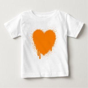 Grunge Heart - Orange Baby T-Shirt