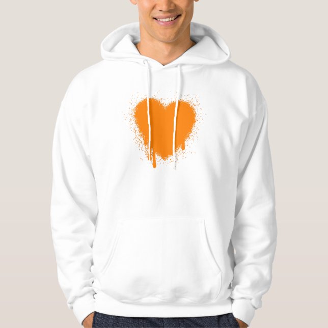 Grunge Heart - Orange Hoodie (Front)