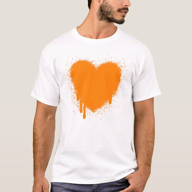 Grunge Heart - Orange T-Shirt (Front)