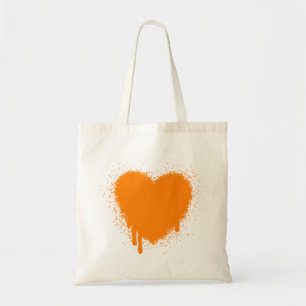 Grunge Heart - Orange Tote Bag
