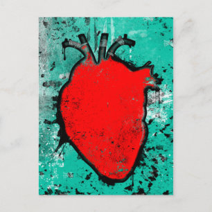 grunge heart postcard
