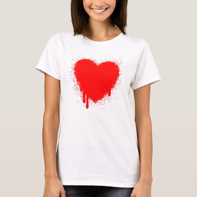 Grunge Heart - Red T-Shirt (Front)