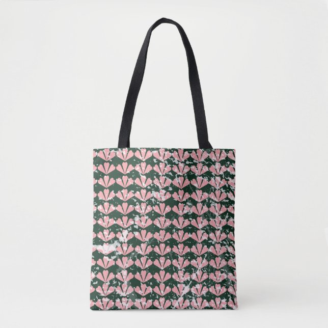 Grunge hearts and flowers pattern. tote bag (Front)