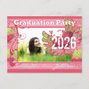 Grunge Hearts Class of Graduation Invitations