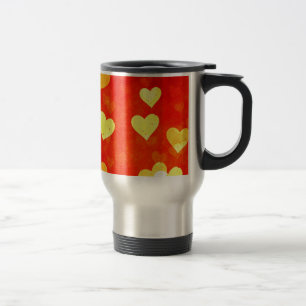 Grunge hearts travel mug