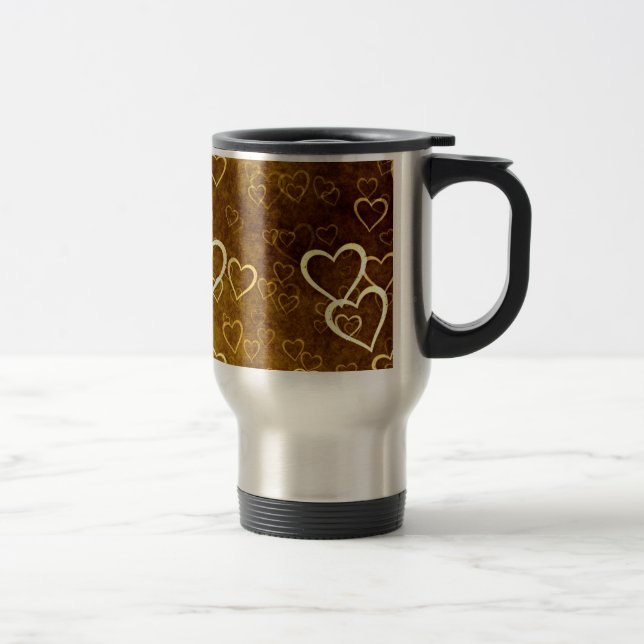 Grunge hearts travel mug (Right)
