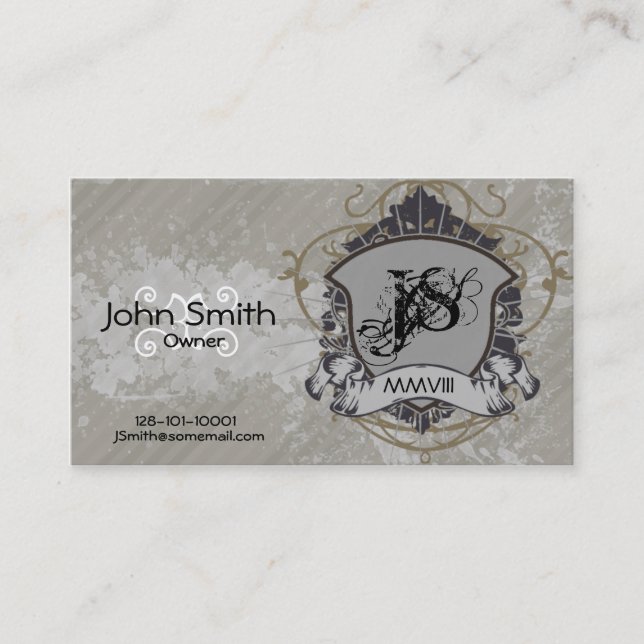 Grunge Heraldry Business Card (Front)