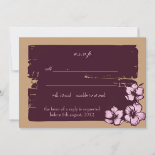 Grunge hibiscus -rsvp cards