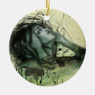 Grunge Hood Portrait Ceramic Tree Decoration