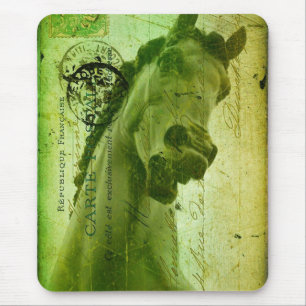Grunge Horse Postcard-Like Mouse Pad