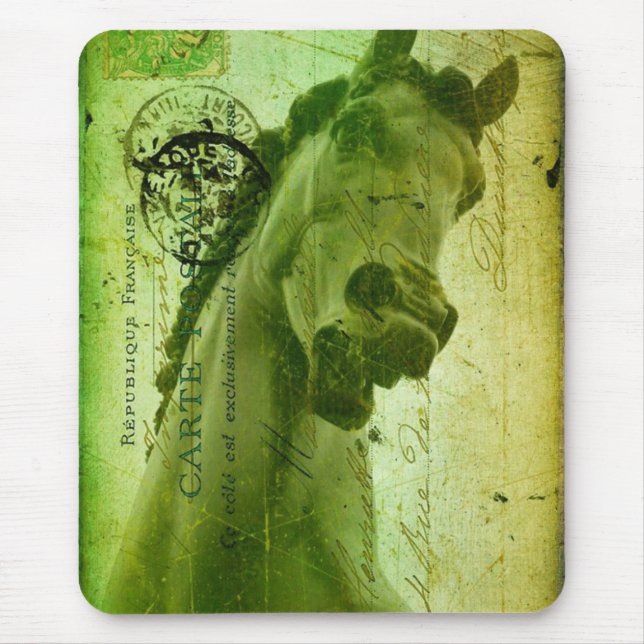 Grunge Horse Postcard-Like Mouse Pad (Front)