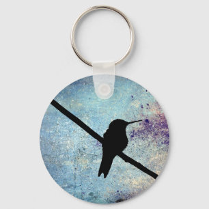 Grunge Hummingbird Key Ring