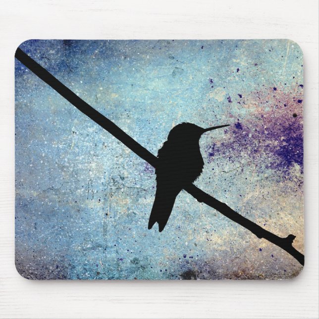 Grunge Hummingbird Mouse Pad (Front)