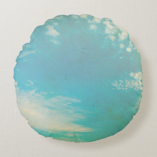 Grunge image of sky background. home decor, backgr round cushion (Front)