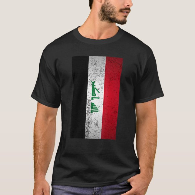 Grunge Iraq Flag Retro Middle East Arabic Kurdish  T-Shirt (Front)