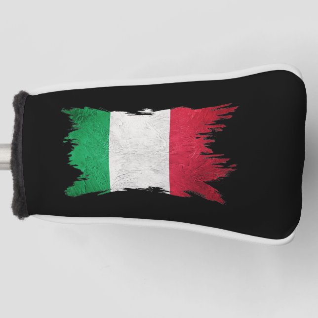 Grunge Italy flag, Italian flag, Brush stroke Golf Head Cover (Front)