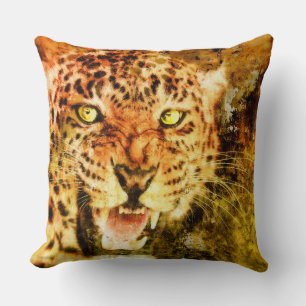 Grunge Jaguar Decorative Pillow