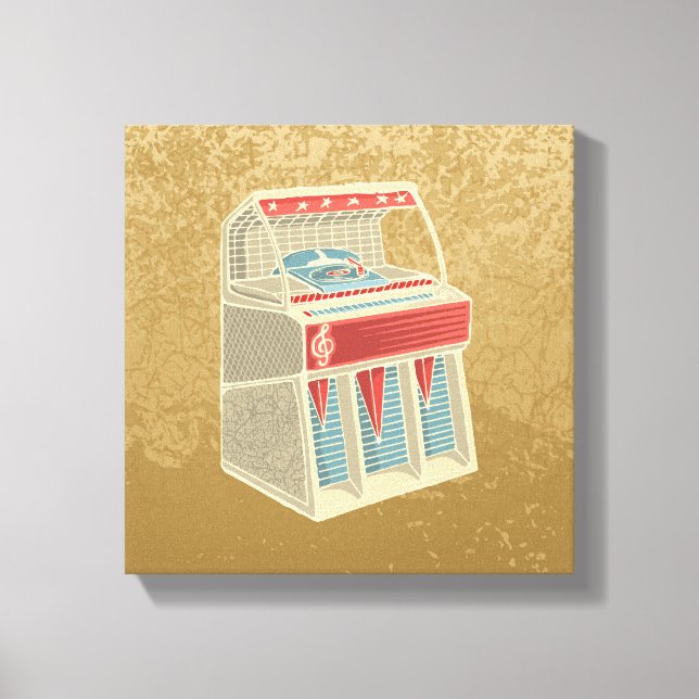 Grunge Jukebox Canvas Print (Front)
