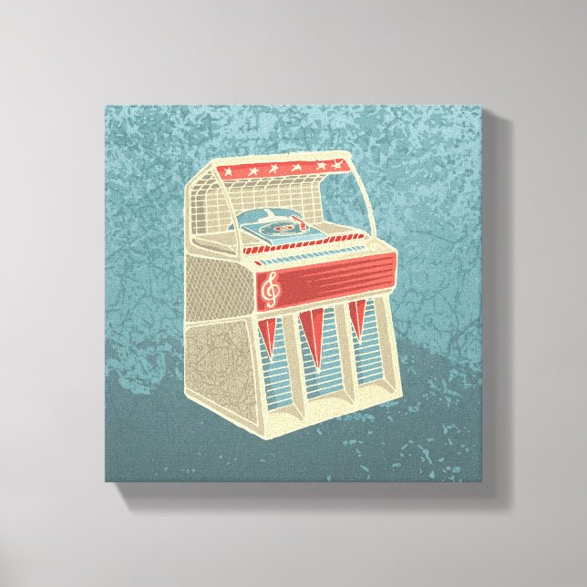 Grunge Jukebox Canvas Print (Front)