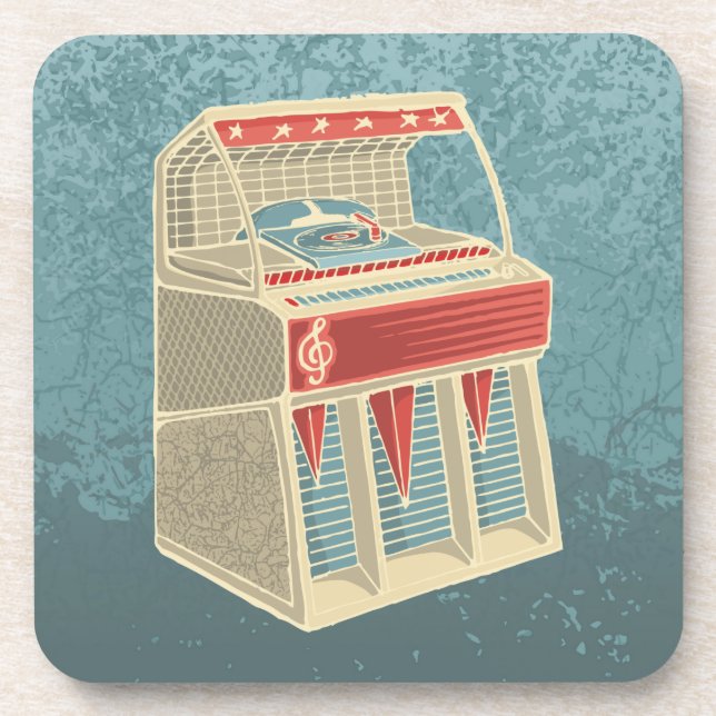 Grunge Jukebox Coaster (Front)