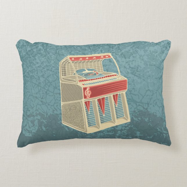 Grunge Jukebox Decorative Cushion (Front)