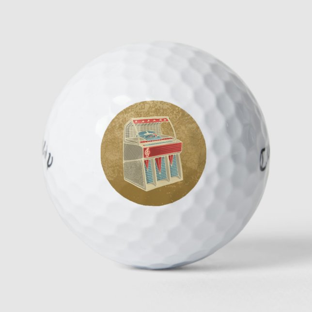 Grunge Jukebox Golf Balls (Front)