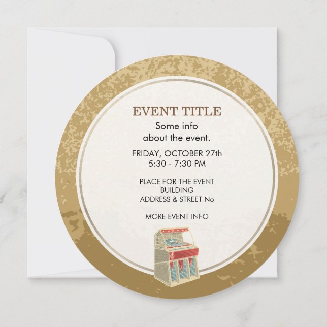 Grunge Jukebox Invitation (Back)
