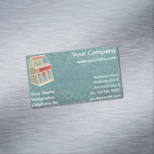 Grunge Jukebox Magnetic Business Card