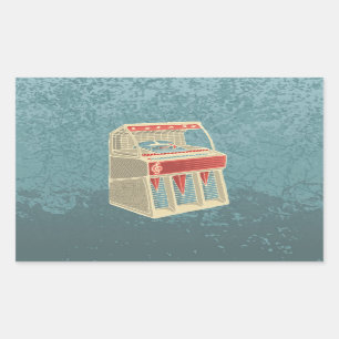 Grunge Jukebox Rectangular Sticker