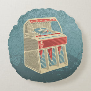 Grunge Jukebox Round Cushion