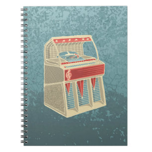 Grunge Jukebox Spiral Notebook