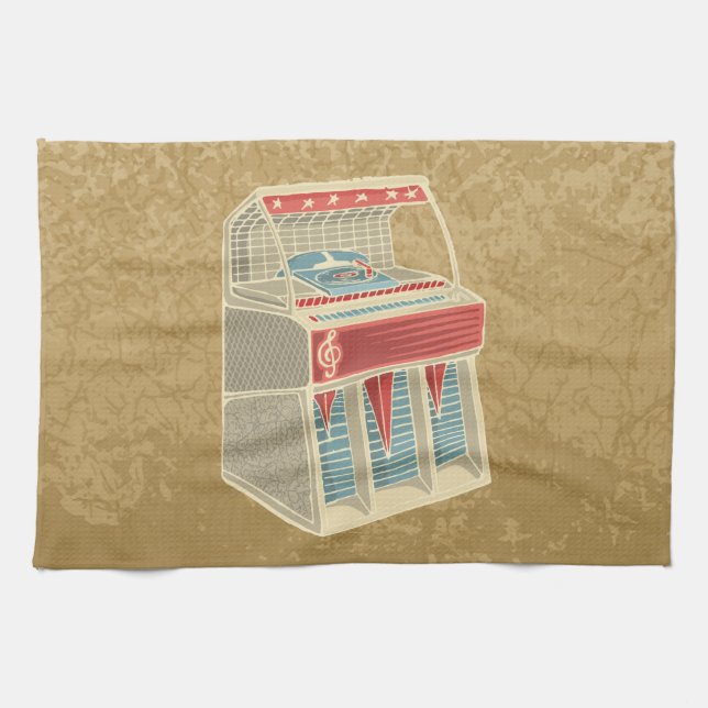 Grunge Jukebox Tea Towel (Horizontal)