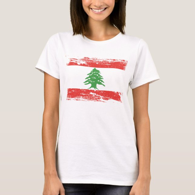 Grunge Lebanon Flag T-Shirt (Front)