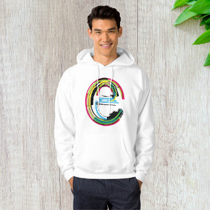 Grunge Letter E Alphabet Bold Colourful Typography Hoodie