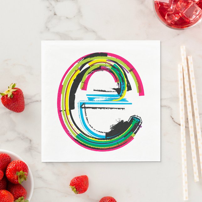 Grunge Letter E Napkin (Creator Uploaded)