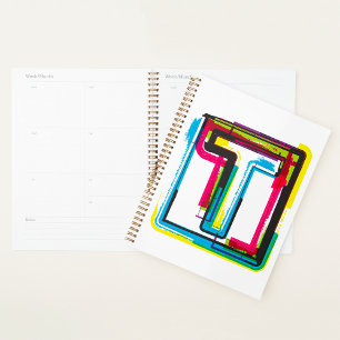Grunge Letter T Bold Colourful Urban Typography  Planner