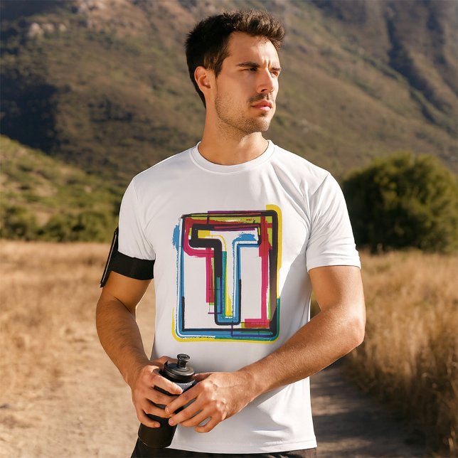 Grunge Letter T Bold Colourful Urban Typography  T-Shirt (Creator Uploaded)