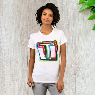 Grunge Letter T Bold Colourful Urban Typography T-Shirt