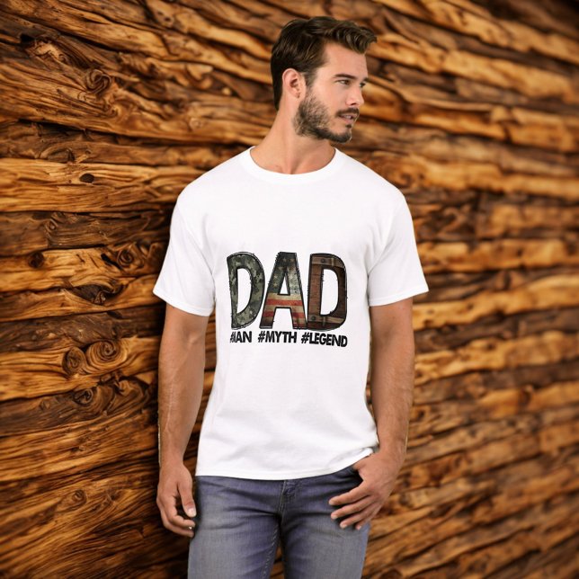 Grunge Letters "DAD" Man Myth Legend Saying Quote T-Shirt (Creator Uploaded)