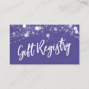 Grunge Lights Casual Script Purple Gift Registry Enclosure Card