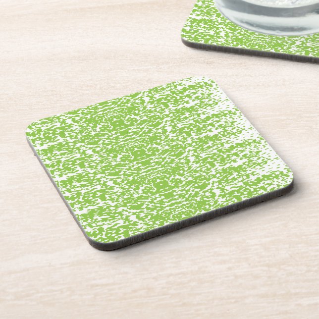 Grunge Lime Green Pattern - Summer Abstract Decor Coaster (Left Side)